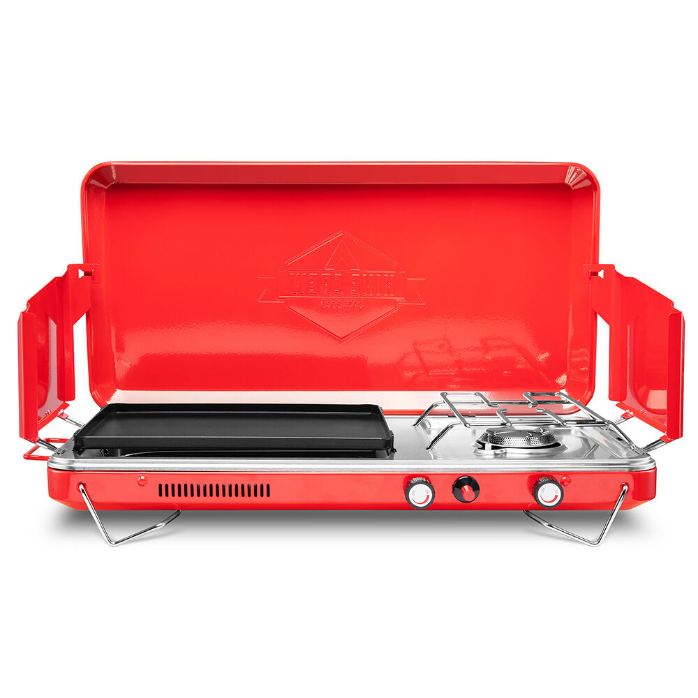 2-in-1 Portable Gas Stove & Griddle with Igniter & Drip Tray