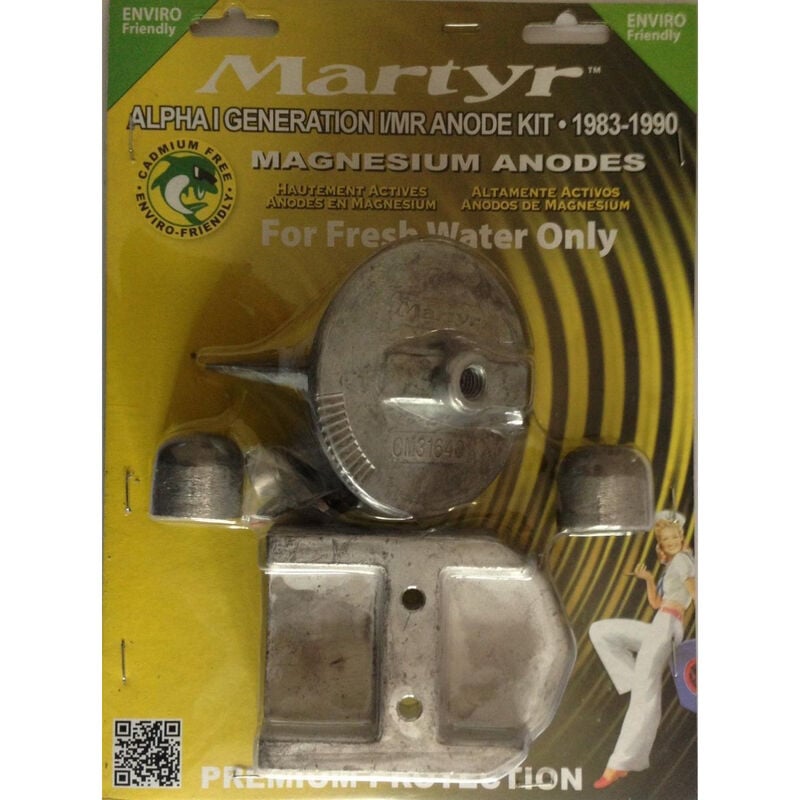 Martyr Mercury Anode Kit for Alpha I Generation I Engines, 1983-1990 - Magnesium image number 1