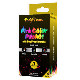 Party Flames Fire Color-Changing Packets with Bug-Free Citronella, 4-Pack