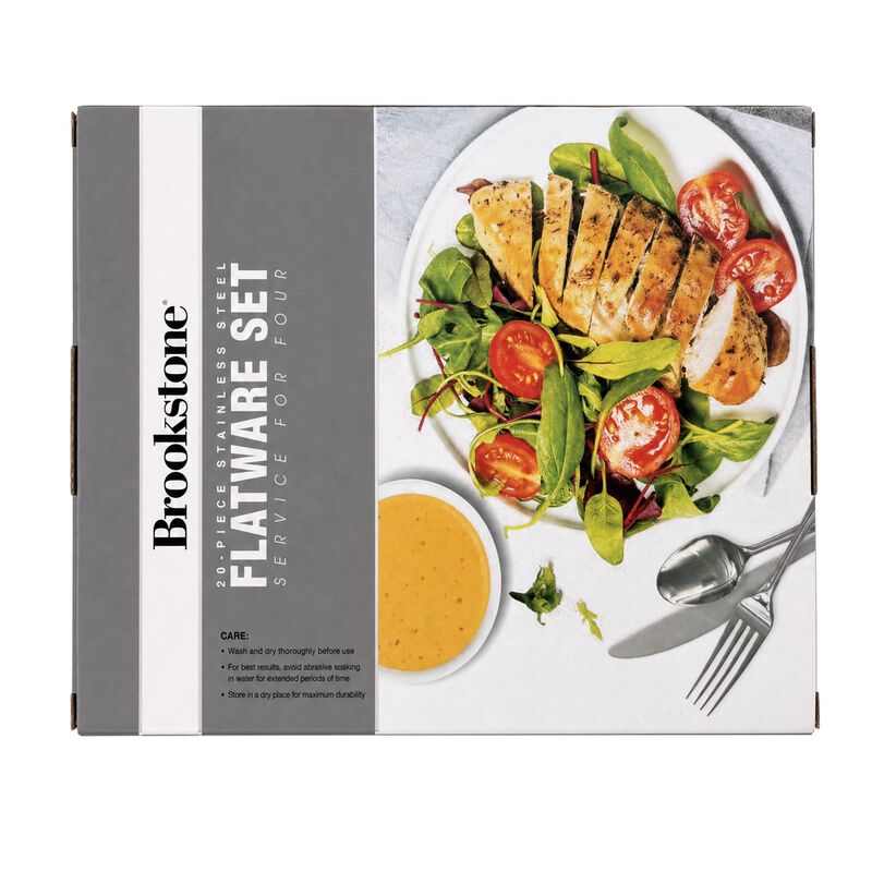 Brookstone 20-Piece Stainless Steel Flatware Set image number 2