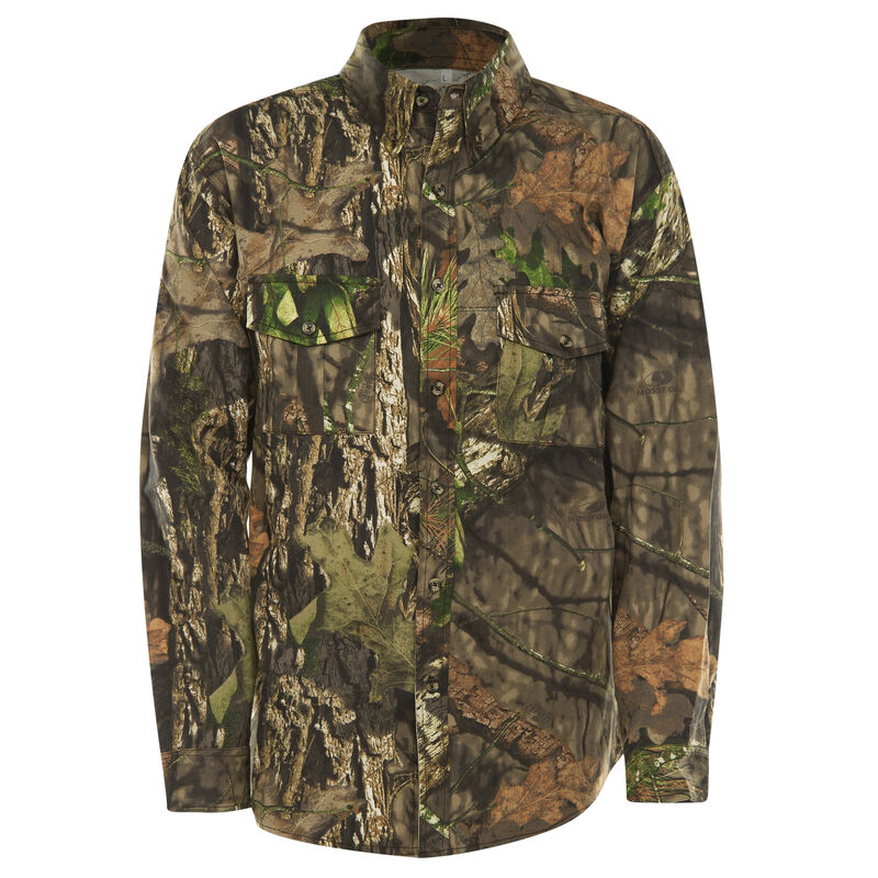 Hunter’s Choice Men’s Camo Button-Up Shirt, Mossy Oak Break-Up Country image number 1