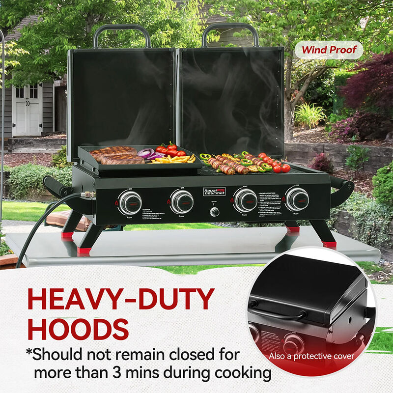 Royal Gourmet 4-Burner Portable Propane Gas Grill Griddle image number 8