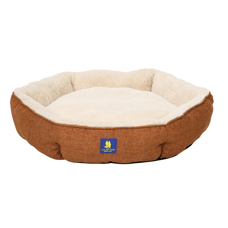 Round Bolster Pet Bed, Bronze image number 2