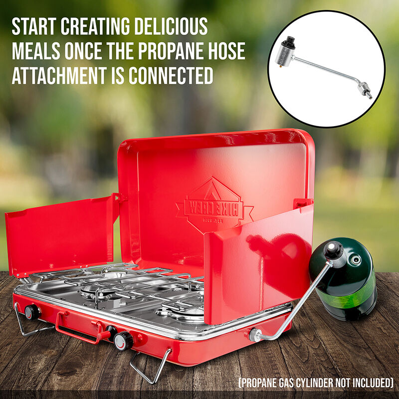 Portable 2-Burner Camping Stove Top with Integrated Igniter and Drip Tray image number 3