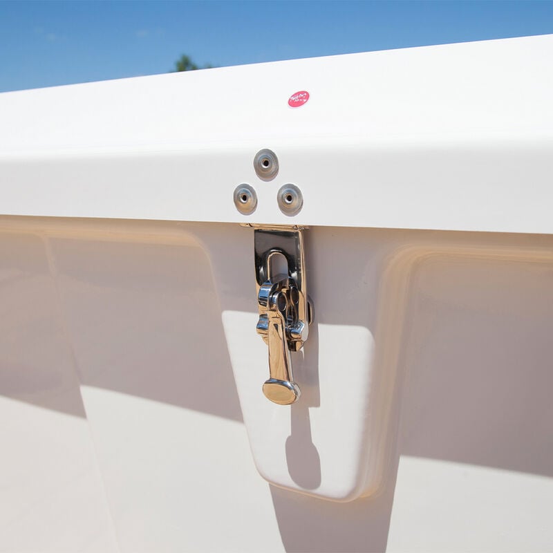 Stow 'N Go Fiberglass Dock Box White Small Low-Profile (20"H x 40"W x 19"D) image number 3