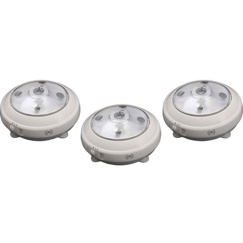 Wireless LED Puck Light with Auto On/Off Sensor, 3pk - White image number 1