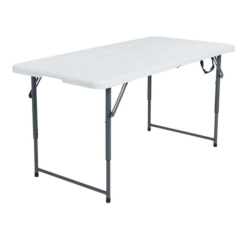 Peakform 4' Adjustable Fold-in-Half Table, White image number 12