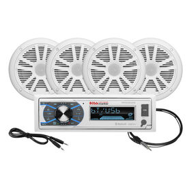Boss MCK632WB.64 AM/FM/MP3/USB Bluetooth Receiver Package w/Four 6.5" Speakers