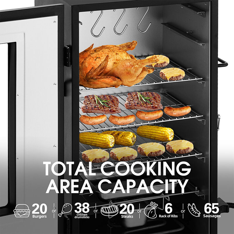 Royal Gourmet SE2806 28-Inch Analog Electric Smoker with 3 Chrome-Plated Smoking Racks image number 13