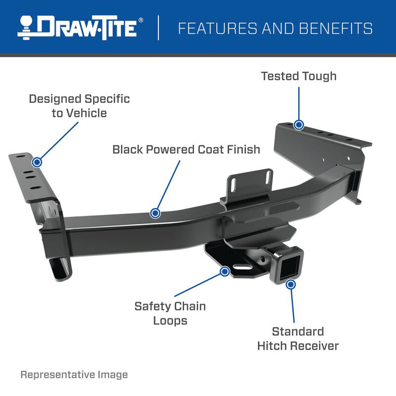 DRAW-TITE Ultra Frame Class 4 Trailer Hitch, 2" Square Receiver, Chevrolet C1500, C2500, C3500, K1500, K2500, K3500, GMC C1500, C2500, C3500, K1500, K2500, K3500 image number 3