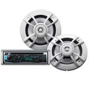 Kenwood KMR-D368BT Marine Bluetooth CD Receiver Package w/Two 6.5" Speakers