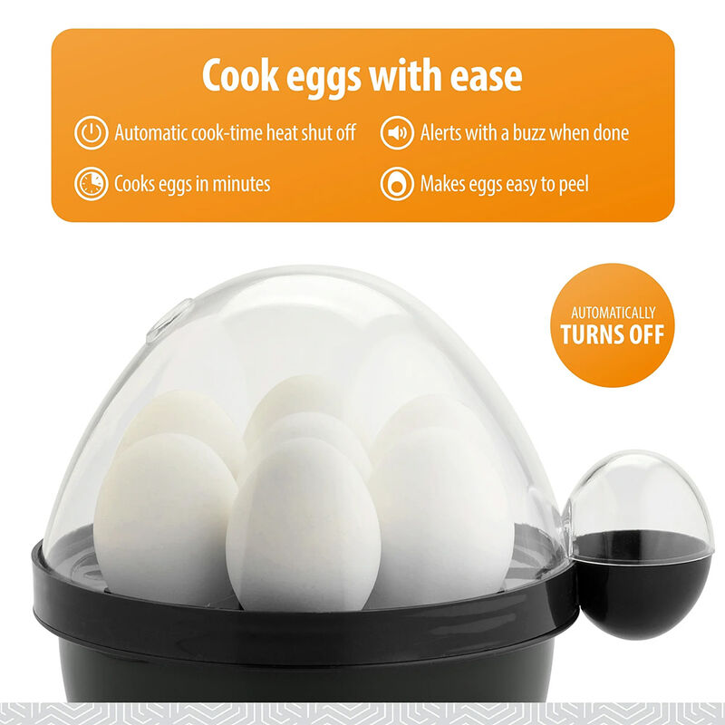 Toastmaster Black 7-Egg Cooker with Poaching Tray  image number 4
