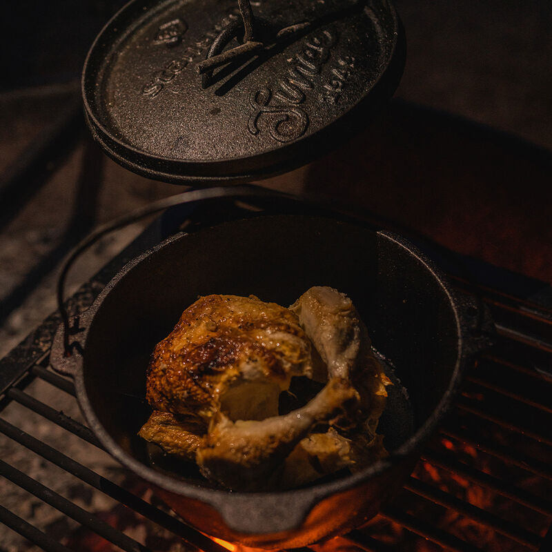 Stansport 4-Quart Pre-Seasoned Cast Iron Dutch Oven with Flat Bottom image number 6