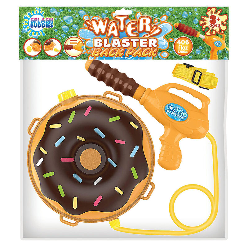 Splash Buddies Water Blaster Backpack, Chocolate Donut image number 1