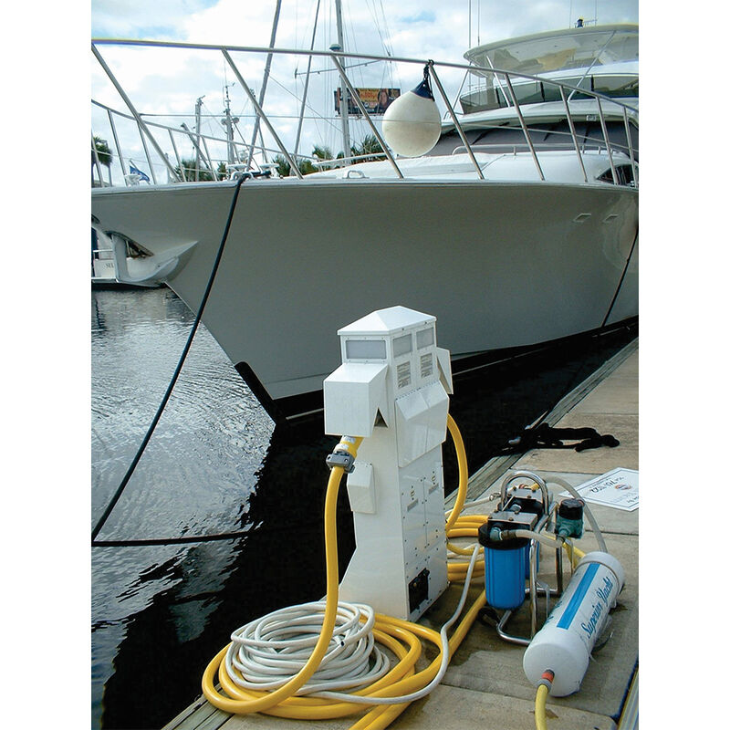 International Dock Products PED-21-2T-OVT1 21" Piling-Mount Power Pedestal image number 2