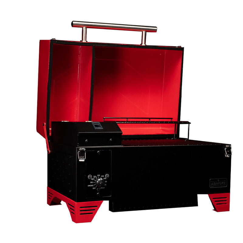 Asmoke AS350 Portable Wood Pellet Grill and Smoker, Burgundy Red image number 2