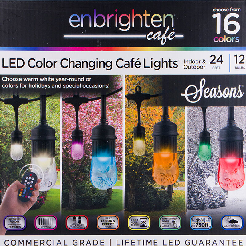 Enbrighten Seasons LED Color-Changing Cafe String Lights, 24' image number 9