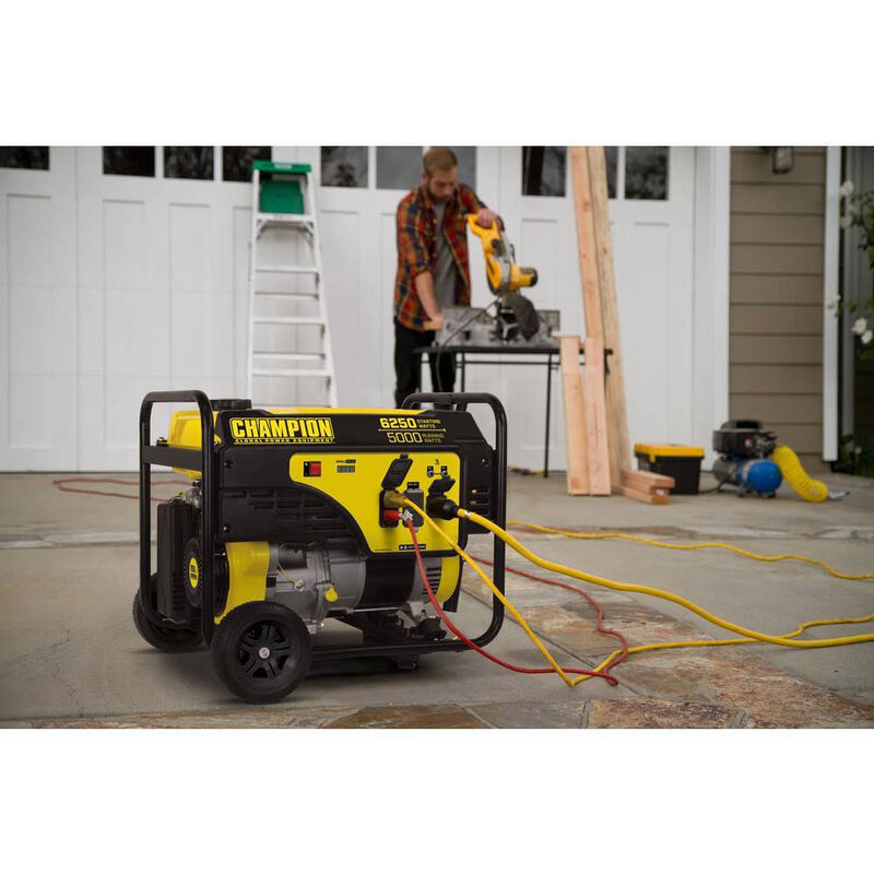 Champion 5000/6250-Watt Gasoline Powered Recoil Start Portable Generator image number 3