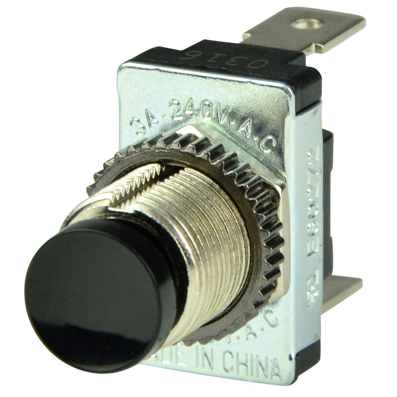 BEP SPST Momentary Contact Switch, Black, On/Off image number 1