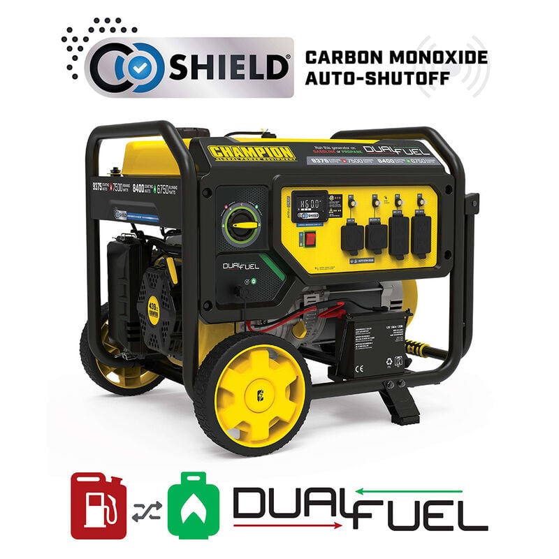 Champion 7500-Watt Dual Fuel Portable Generator with CO Shield image number 8