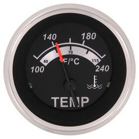 Sierra Black Sterling 2" Water Temperature Gauge