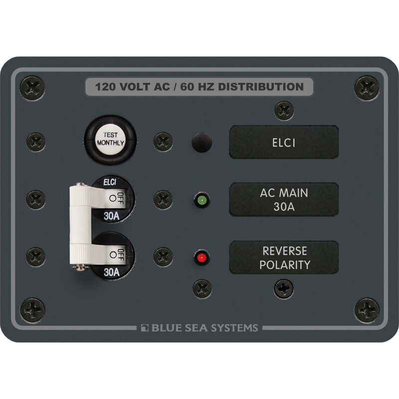 Blue Sea Systems AC Panel, ELCI Main 30A Double Pole image number 1