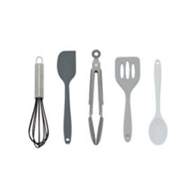 Phantom Chef 5-Piece Silicone Mini Utensils Set, Black