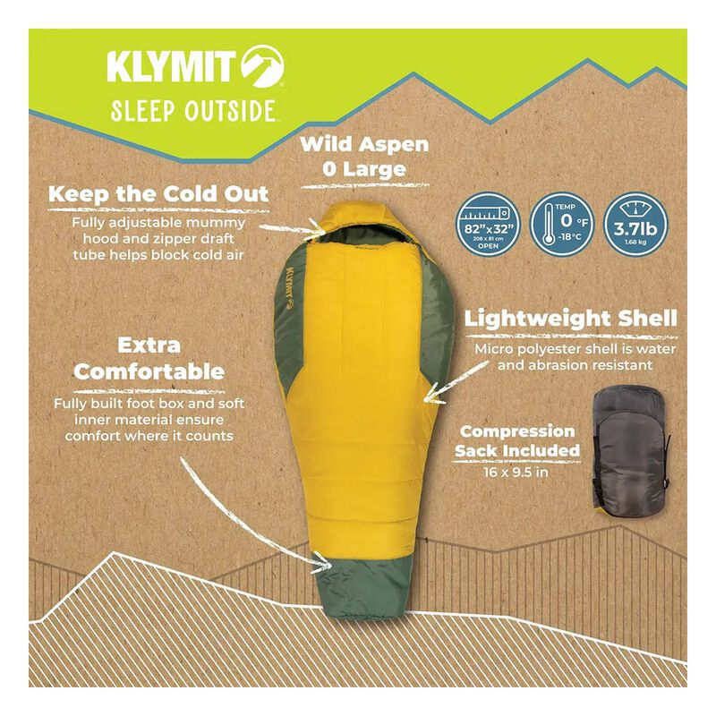 Klymit Wild Aspen 0&deg; Sleeping Bag, Large image number 2