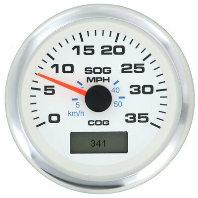 Sierra White Premier Pro 3" GPS Speedometer With LCD, 35 MPH