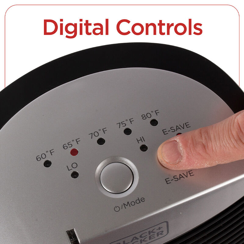 Black+Decker 1500W Compact Personal Heater, Black image number 4