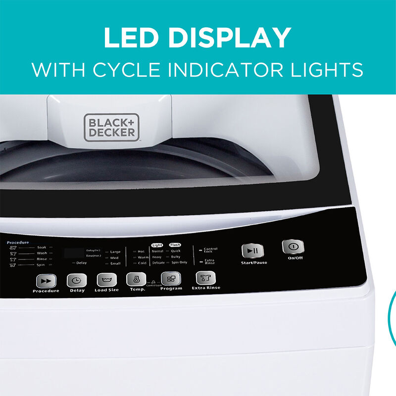 Black+Decker Portable 3.0 cu. ft. Top-Load Washer, White image number 2