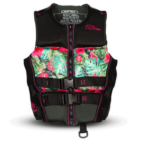 O'Brien Women's Flex V-Back Life Jacket, Floral and Spark Designs