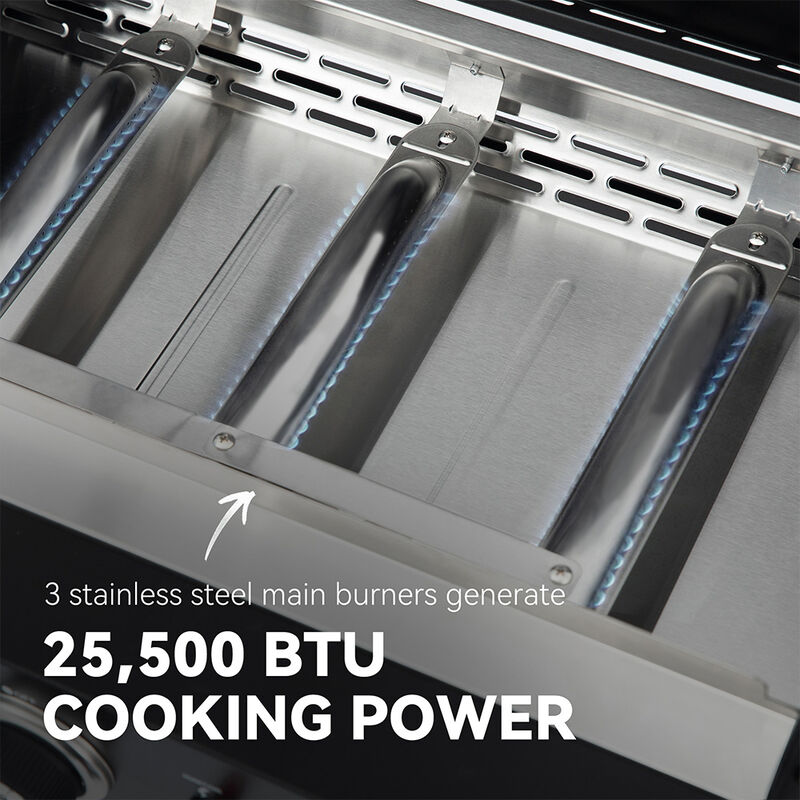Royal Gourmet 23" Portable 3-Burner Gas Griddle with Collapsible Stand image number 2