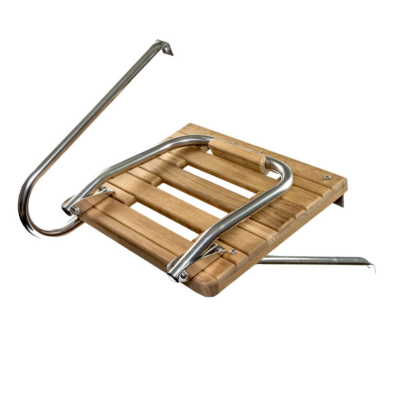 Whitecap Teak Swim Platform, One-Step Ladder, for Boats with Outboard Motors image number 3
