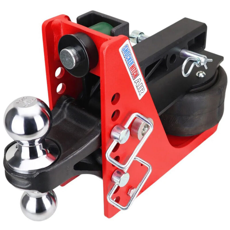 Shocker Hitch Air Ride Receiver Hitch, Fits 2" Hitch, Combo 2"/2-5/16" Chrome Balls