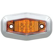 Mini Sealed LED Clearance/Marker Light; Amber; w/ Chrome Trim Ring