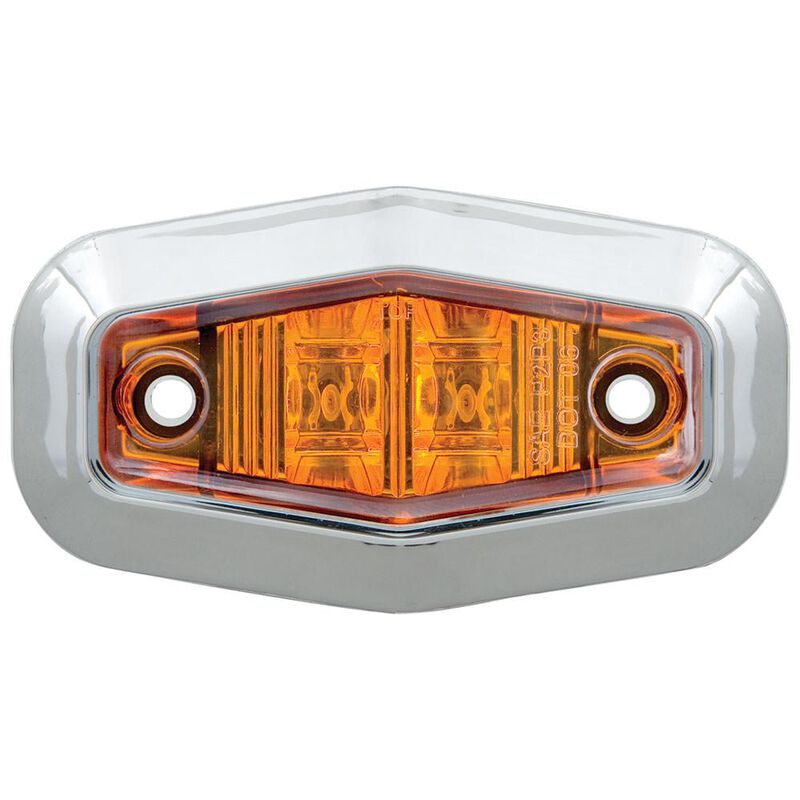 Mini Sealed LED Clearance/Marker Light; Amber; w/ Chrome Trim Ring image number 1