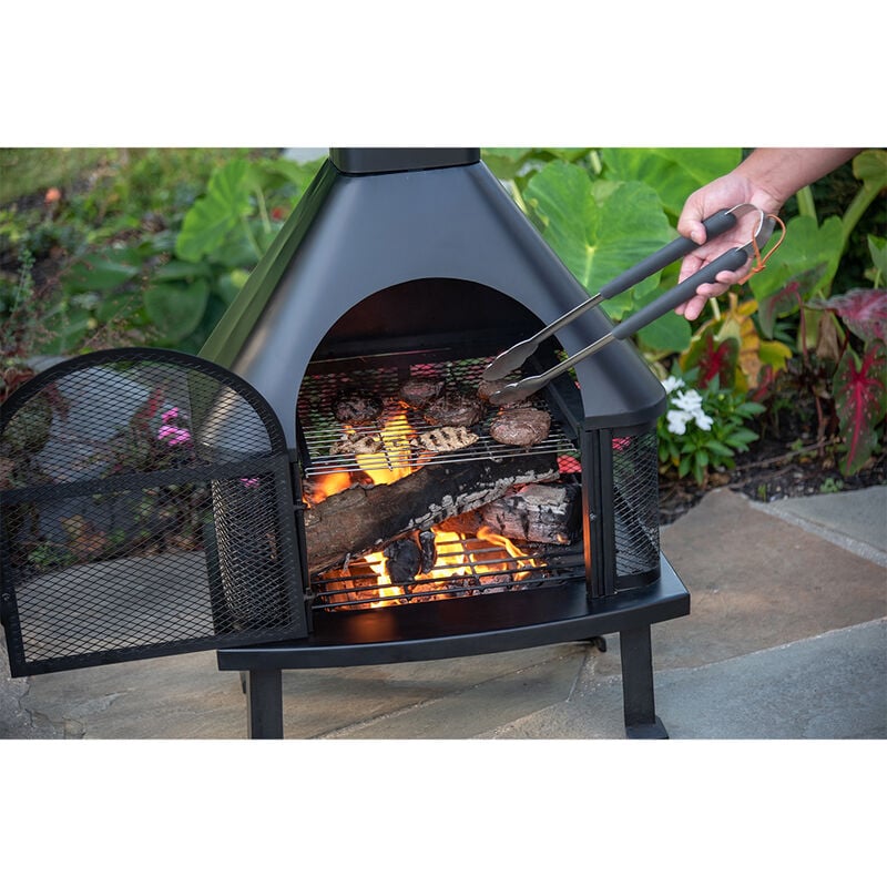 Endless Summer Black Wood-Burning Outdoor Fire Pit with Chimney image number 4