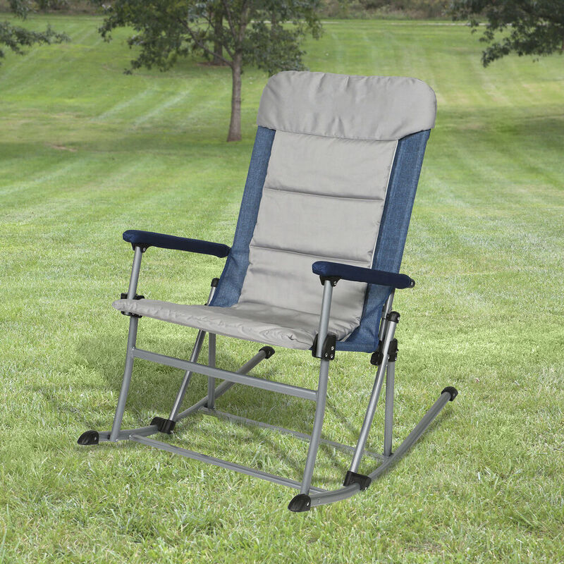 Venture Forward Rocking Chair with Removable Pad, Blue/Gray image number 3