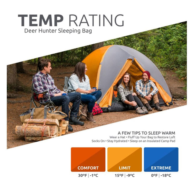 TETON Sports Deer Hunter 0&deg;F Canvas Sleeping Bag, Left Zipper image number 3