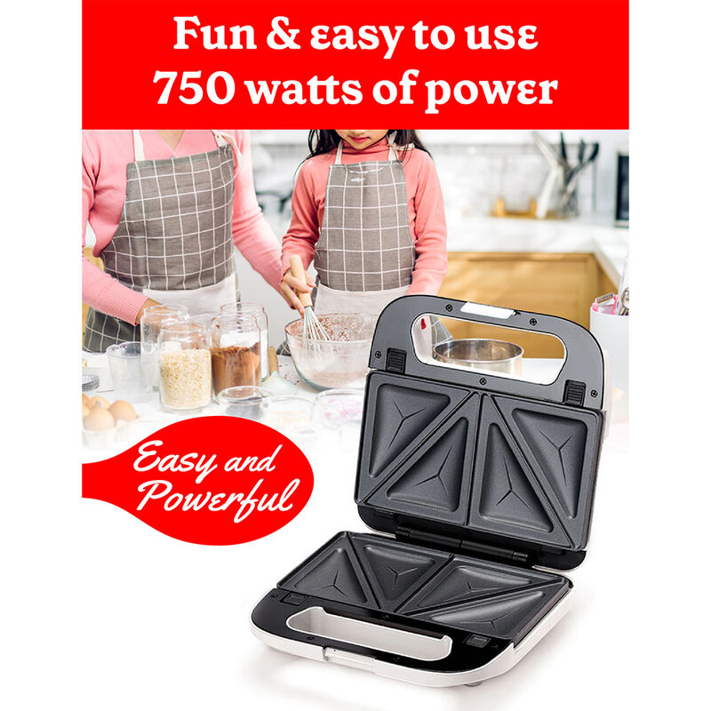 Betty Crocker 3-in-1 Indoor Grill, Sandwich/Panini Press, and Waffle Maker, White image number 5