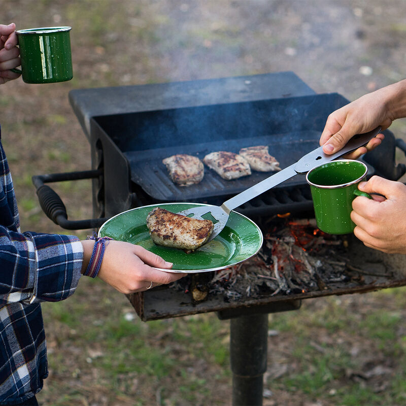 Stansport Deluxe 24-Piece Enamel Tableware Set, Green image number 11