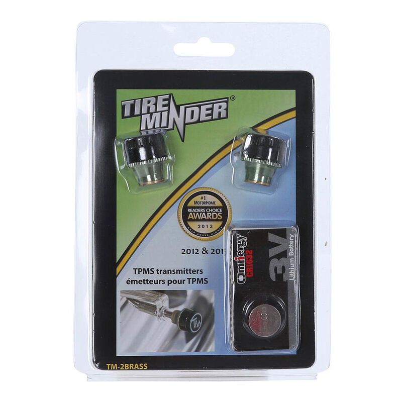 Extra Brass Transmitters for TireMinder Tire Pressure Monitoring Systems, 2-Pack image number 2