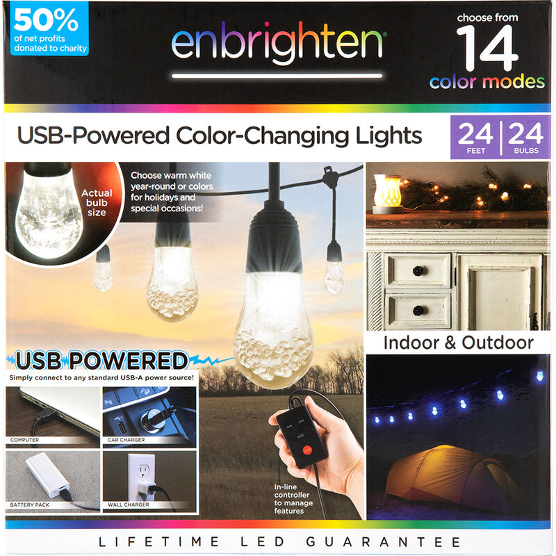 Enbrighten Color-Changing 24' Cafe String Lights image number 4