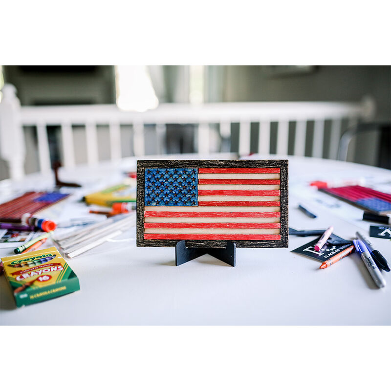 Flags of Valor Veteran Made Wooden 2-Pack USA Flag Build Kit image number 2