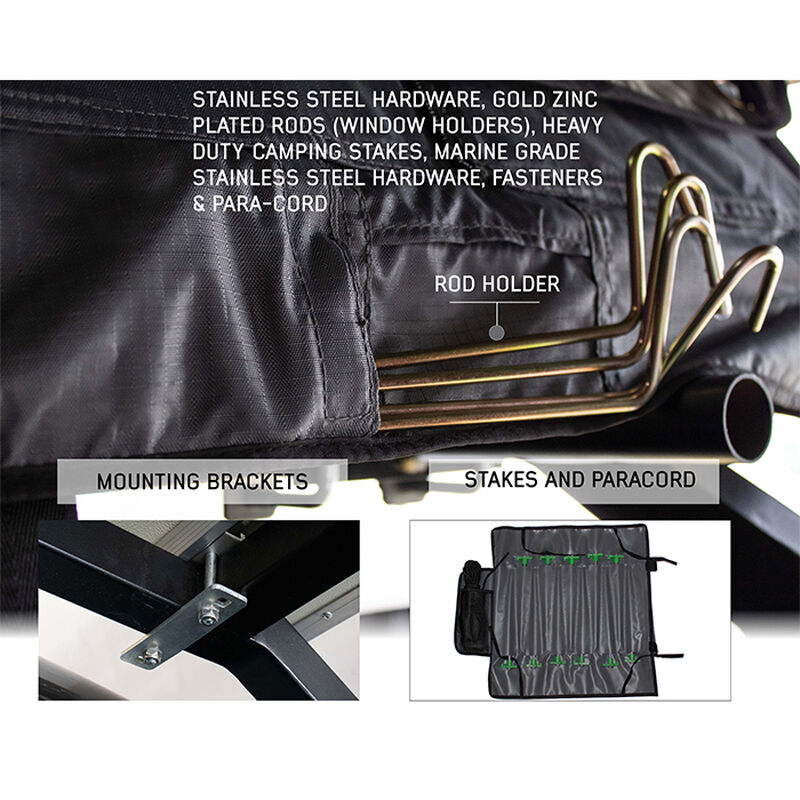 Nomadic 3 Arctic Extended Roof Top Tent, White and Dark Gray image number 8