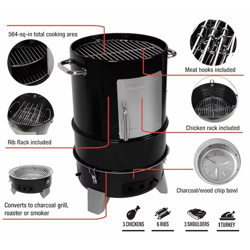 Grill Boss Vertical Charcoal Smoker, 4 Tiers image number 16