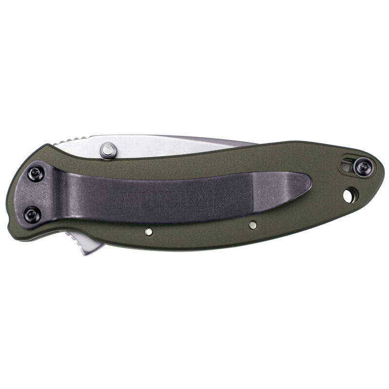 Kershaw Scallion Folding Knife, Olive Drab 6060-T6 Anodized Aluminum image number 3
