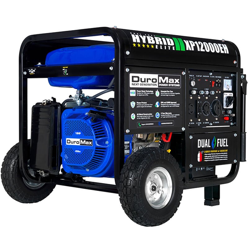 DuroMax Hybrid Dual Fuel 12,000-Watt Electric Start Generator image number 1
