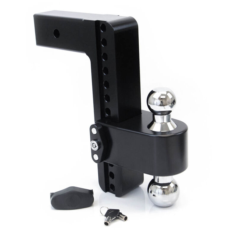 Weigh Safe 180&deg; Drop Hitch w/Keyed Alike Key Lock and Hitch Pin, Black Cerakote Finish and Chrome-Plated Steel Balls image number 4